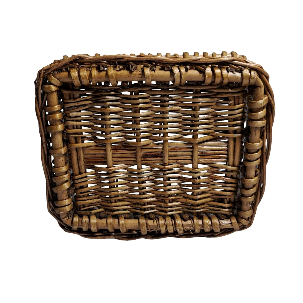 Wooven Rectangular Basket Brown Storage, Decorative, Fruit 9.5 ×‎ 8 ×6